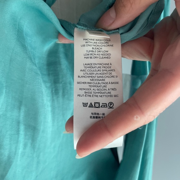 Free People Elegant Teal Green Open Back Women's Top - Picture 9 of 9